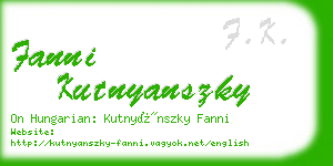 fanni kutnyanszky business card